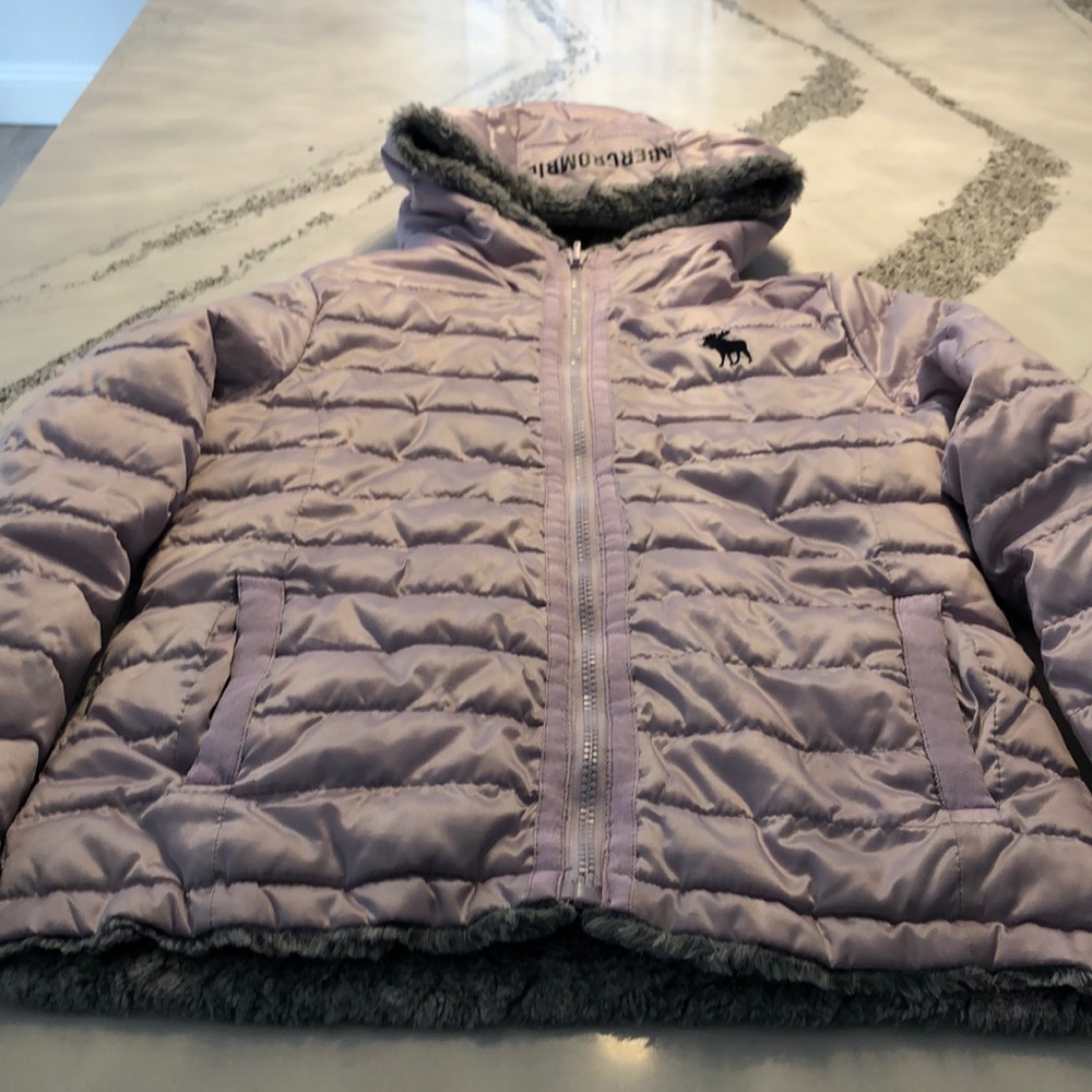 Abercrombie kids purple winter jacket for girls size 9/10
